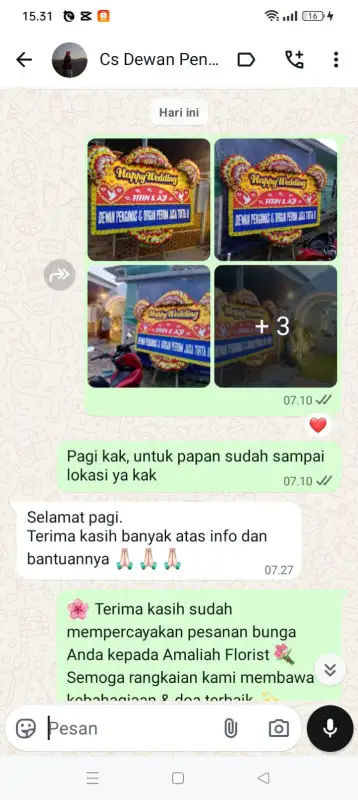 Testimonial papan bunga KEEROM